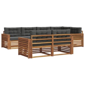 vidaXL Ensemble de canapés d'extérieur 7 pc Naturel et Anthracite