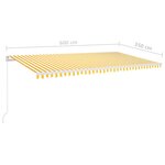 vidaXL Auvent manuel 6 x 3 5 m Rayures jaunes et blanches