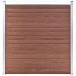 vidaXL Ensemble de clôture WPC 8 Carré + 1 Incliné 1484x186 cm Marron