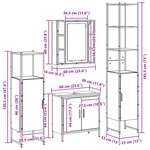 vidaXL Ensemble de mobilier de salle de bain avec étagère 4 Pièces Noir