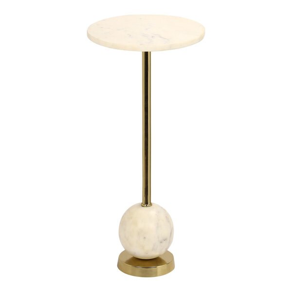 Table d'appoint en laiton et marbre 25 5 x 53 cm