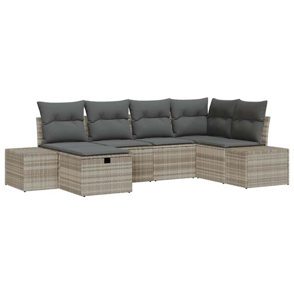 vidaXL Ensemble de canapé de jardin 6 Pièces Gris clair 55 x 62 x 69 cm
