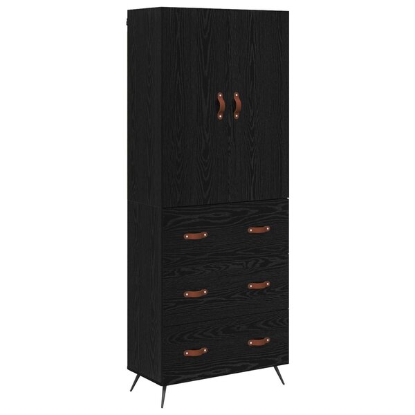 vidaXL Haut Armoire Chêne noir 69 5 x 34 x 180 cm Bois d'ingénierie