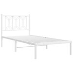 vidaXL Cadre de lit métal sans matelas avec tête de lit blanc 80x200cm