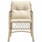 vidaXL Chaises de jardin avec coussins lot de 2 beige résine tressée