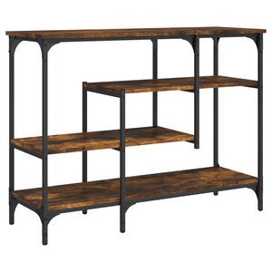 vidaXL Table console avec étagères chêne fumé 100x35x75 cm