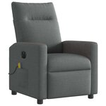vidaXL Fauteuil inclinable de massage électrique gris foncé tissu