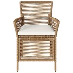 vidaXL Chaise d'Extérieur avec coussin 2 Pièces Beige et crème polyrotin