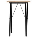 vidaXL Table à manger cadre en X 50x50x75 cm bois de pin massif fonte