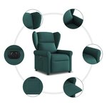 vidaXL Fauteuil inclinable électrique Vert foncé Tissu