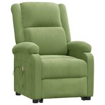 vidaXL Fauteuil de massage Vert clair Velours