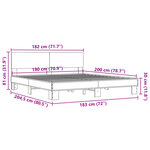 vidaXL Cadre de lit sans matelas chêne fumé 180x200 cm