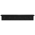 vidaXL Porte-manteau mural avec étagère Chêne noir 60 x 10.5 x 10.5 cm