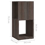 vidaXL Armoire rotative Gris chêne 34 5x34 5x75 5 cm bois d'ingénierie