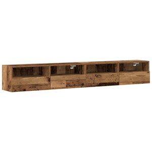 vidaXL Meuble TV mural 2 Pièces Bois Ancien 100 x 30 x 30 cm