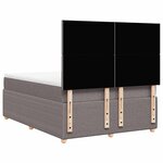 vidaXL Sommier à lattes de lit avec matelas Taupe 140x200 cm Tissu