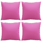 vidaXL Coussins Éparpillés 4 Pièces Rose 50 x 50 cm Tissu en Polyester