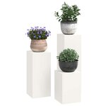 vidaXL Support de Plante 3 Pièces Blanc Acier
