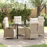vidaXL Ensemble de salle à manger de jardin de 5 pièces en Rattan Poly Beige