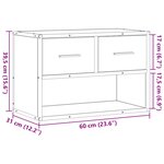 vidaXL Meuble TV chêne fumé 60x31x39 5 cm bois d'ingénierie et métal