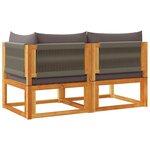 vidaXL Canapé de jardin avec coussins 2 places Bois d'acacia et corde