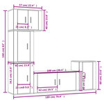 vidaXL Ensemble de meubles TV 5 Pièces Sonoma gris Bois d'ingénierie