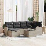 vidaXL Ensemble de canapé de jardin 7 Pièces Gris clair 234 x 124 x 85 cm