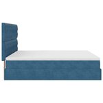 vidaXL Cadre de lit ottoman avec matelas bleu foncé 200x200 cm velours