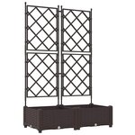 vidaXL Bac à fleurs avec Treillis Marron 80 x 40 x 125.5 cm PP
