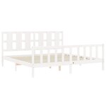 vidaXL Cadre de lit sans matelas blanc 200x200 cm bois massif de pin