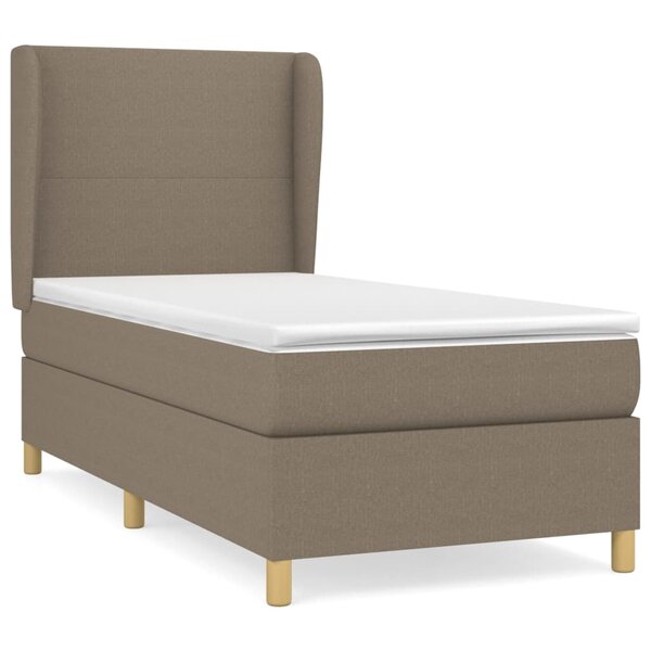 vidaXL Sommier à lattes de lit avec matelas Taupe 90x200 cm Tissu