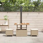 vidaXL Ensemble de salle à manger pour jardin 3 Pièces Beige Poly rotin