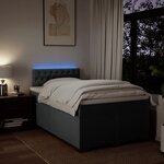 vidaXL Sommier à lattes de lit avec matelas Gris foncé 120x200cm Tissu