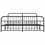 vidaXL Cadre de lit métal sans matelas avec pied de lit noir 200x200cm