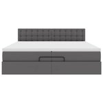 VidaXL Cadre de lit ottoman avec matelas gris 200x200 cm similicuir