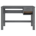 vidaXL Bureau HAMAR Gris foncé 110x40x75 cm Bois massif de pin