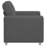 vidaXL Fauteuil gris foncé 60 cm tissu velours côtelé
