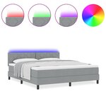 vidaXL Lit à ressorts avec matelas Gris clair 180 x 200 cm tissu