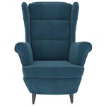 vidaXL Fauteuil bleu velours