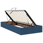 vidaXL Lit de rangement LED avec matelas Bleu 200 x 200 cm Tissu