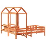 vidaXL Ensemble de lit et de banc avec toit 90x200 cm bois pin massif
