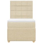 vidaXL Sommier à lattes de lit avec matelas Crème 100x200 cm Tissu