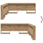 vidaXL Tête de lit de rangement avec étagère chêne artisanal 180 cm