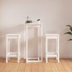 vidaXL Ensemble de bar 3 Pièces Blanc Bois de pin massif