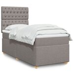 vidaXL Sommier à lattes de lit avec matelas Taupe 90x190 cm Tissu
