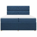 vidaXL Sommier à lattes de lit avec matelas Bleu 200x200 cm Tissu