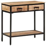 vidaXL Table console 70x35x70 cm bois de manguier massif brut