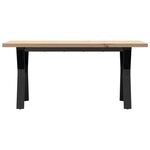 vidaXL Table basse cadre en Y 100x50x45 5 cm bois de pin massif fonte