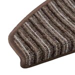 vidaXL Tapis d'escalier auto-adhésifs 15 Pièces Marron 65 x 21 x 4 cm
