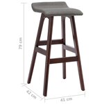 vidaXL Tabourets de bar lot de 2 gris foncé tissu